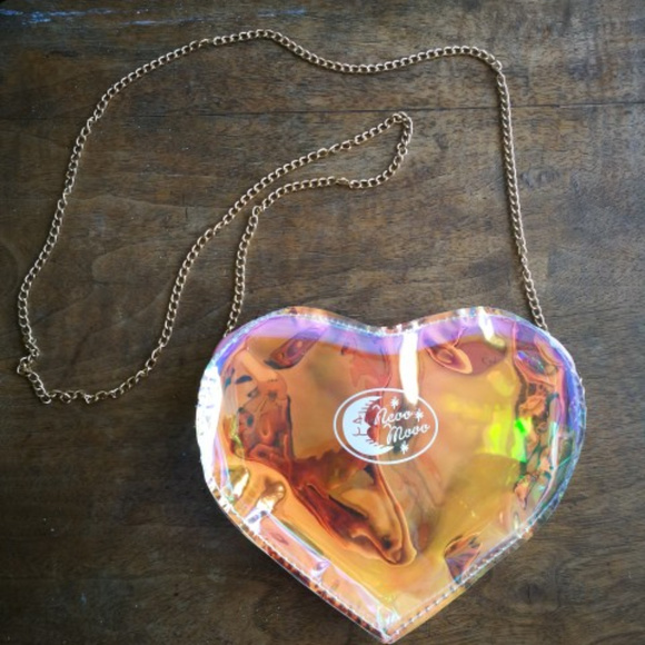 L'Amour Le Allure Handbags - Holographic Heart Messenger Bag crossbody purse